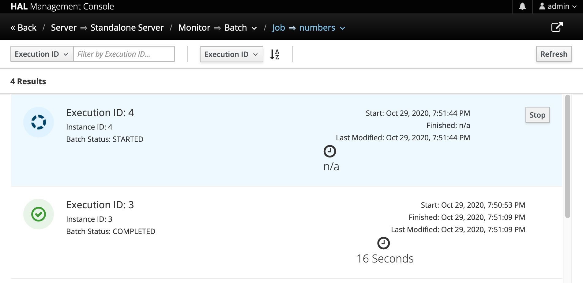 Stop Batch Job Execution